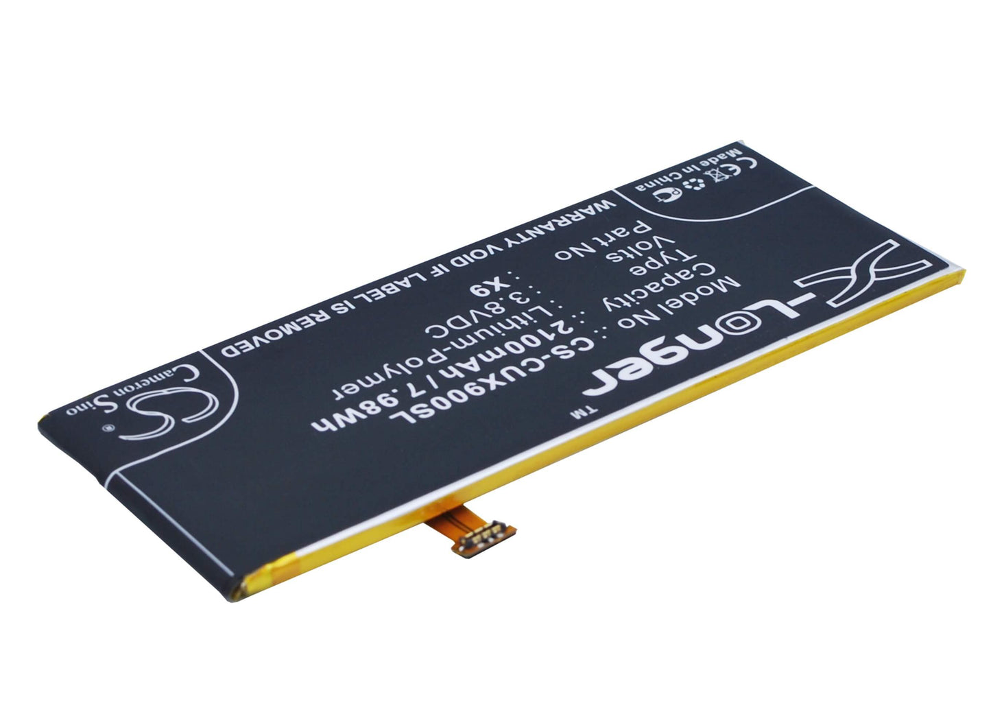 3.8V, 2100mAh, Li-Polymer Battery fits Saga, X3, 7.98Wh