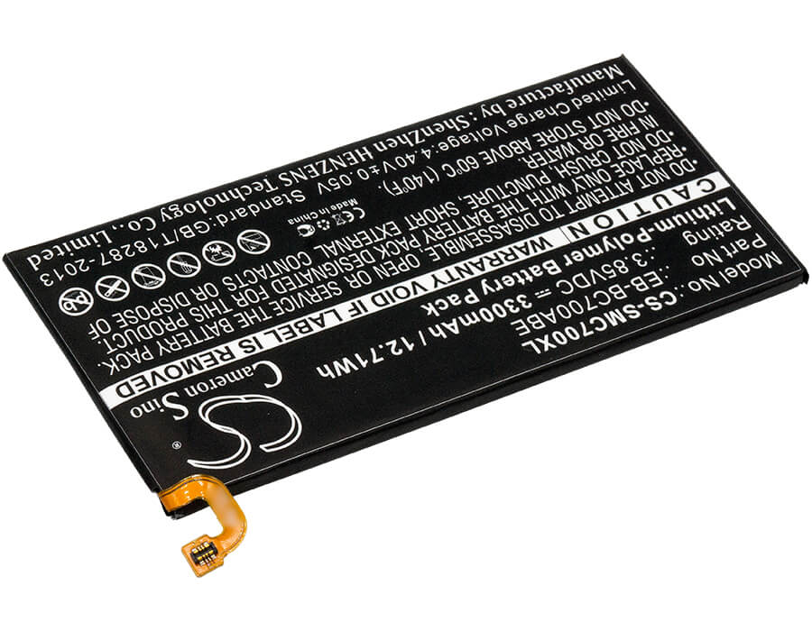 3.85V, 3300mAh, Li-Polymer Battery fits Samsung, Galaxy C7, Galaxy C7 Duos, 12.705Wh