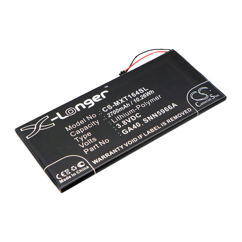 3.8V, 2700mAh, Li-Polymer Battery fits Motorola, Moto G4, Moto G4 Plus, 10.26Wh