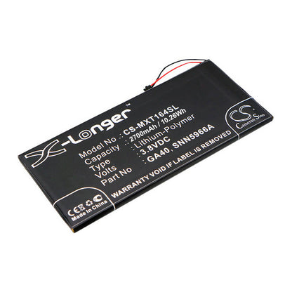 3.8V, 2700mAh, Li-Polymer Battery fits Motorola, Moto G4, Moto G4 Plus, 10.26Wh