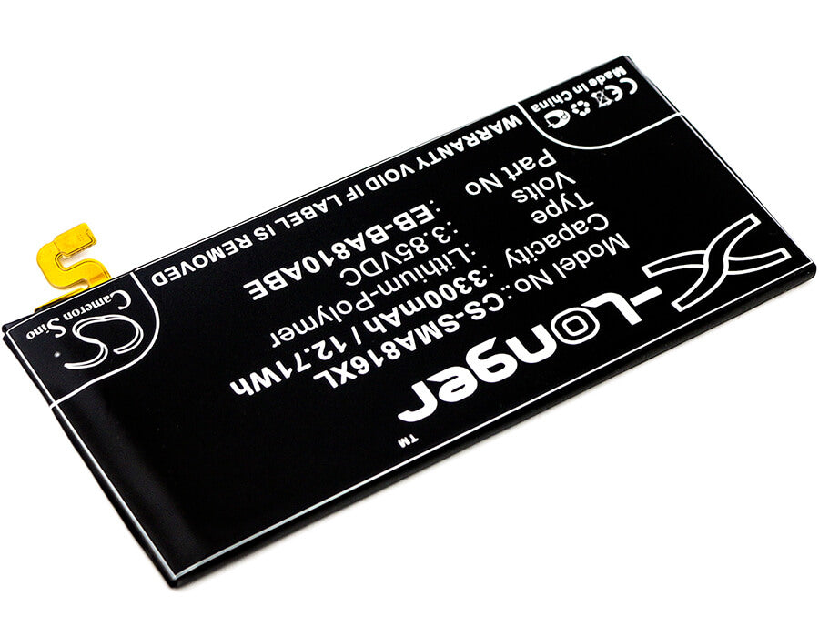 3.85V, 3300mAh, Li-Polymer Battery fits Samsung, Galaxy A8 2016, Galaxy A8 2016 Duos Td-lte, 12.705Wh