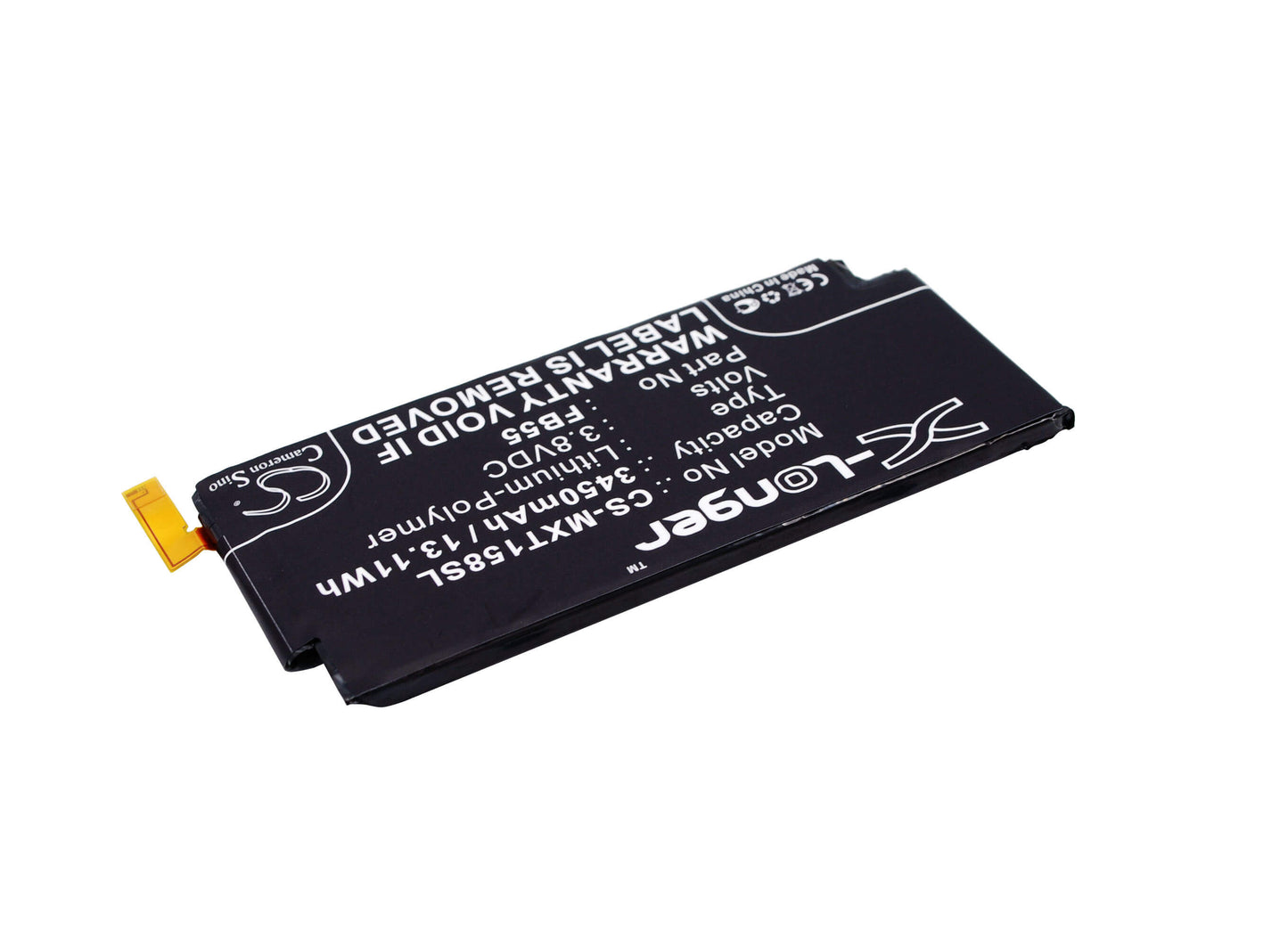3.8V, 3450mAh, Li-Polymer Battery fits Motorola, Bounce, Droid Turbo 2, 13.11Wh