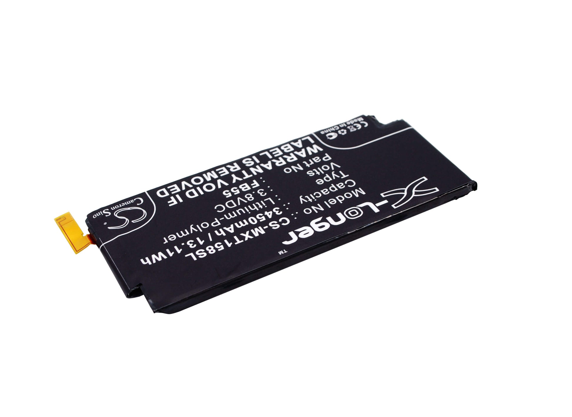 3.8V, 3450mAh, Li-Polymer Battery fits Motorola, Bounce, Droid Turbo 2, 13.11Wh