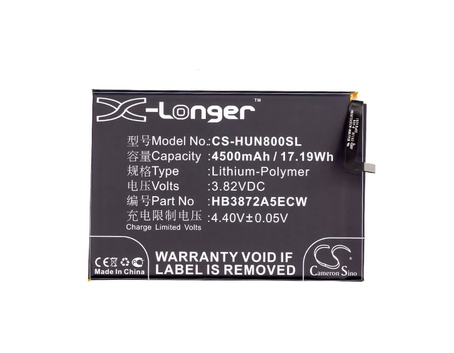 3.82V, 4500mAh, Li-Polymer Battery fits Huawei, Edi-al10, Edi-dl00, 17.19Wh