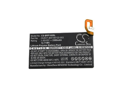 3.85V, 3300mAh, Li-Polymer Battery fits Blackberry, Priv, Rhk211lw, 12.705Wh