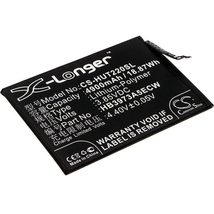 3.85V, 4900mAh, Li-Polymer Battery fits Honor, Note 10, Rvl-al09, 18.865Wh