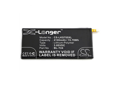 3.85V, 4100mAh, Li-Polymer Battery fits Lg, H700, K212, 15.785Wh