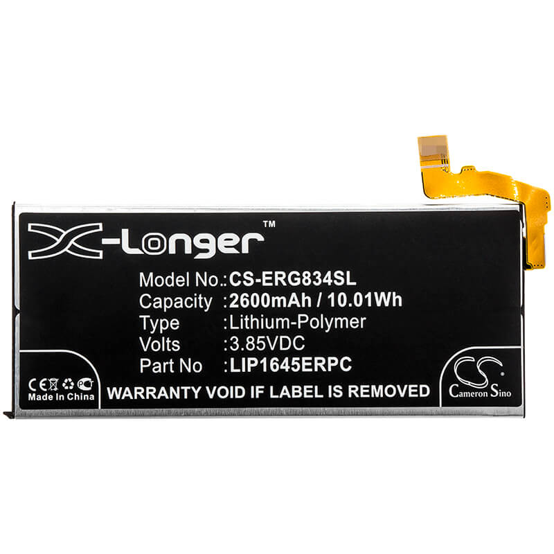 3.85V, 2600mAh, Li-Polymer Battery fits Sony, 701so, G8341, 10.01Wh