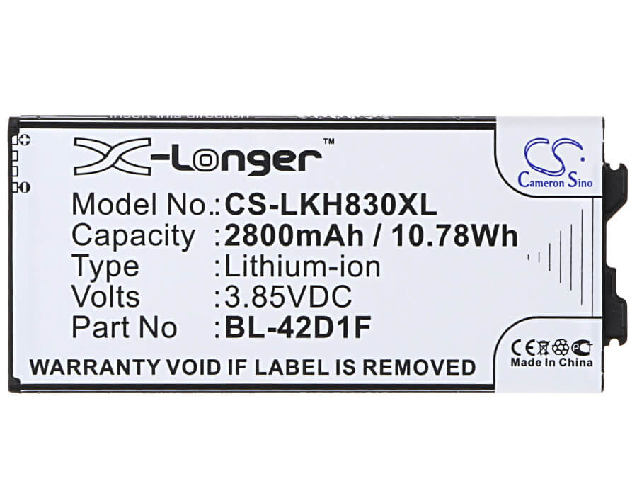 3.85V, 2800mAh, Li-ion Battery fits Lg, As992, G5, 10.78Wh