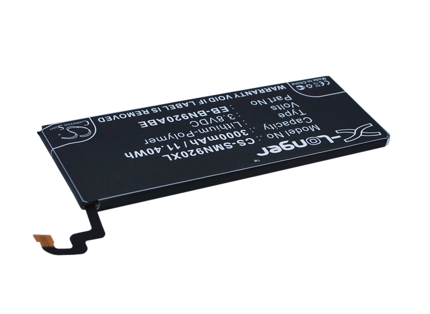3.8V, 3000mAh, Li-Polymer Battery fits Samsung, Galaxy Note 5, Galaxy Note 5 Dual Sim, 11.4Wh