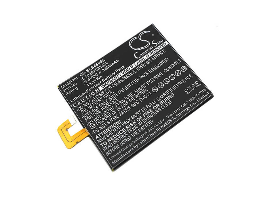 3.8V, 3450mAh, Li-Polymer Battery fits Blu, S490u, Studio 7.0 Ii, 13.11Wh
