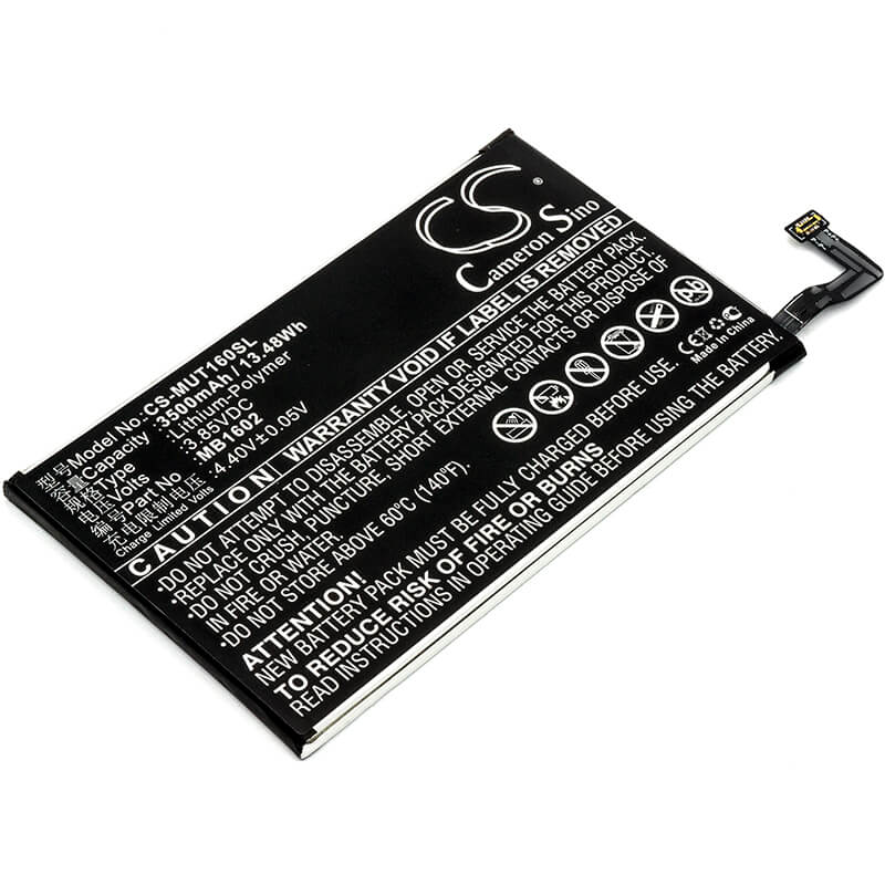 3.85V, 3500mAh, Li-Polymer Battery fits Meitu, Mp1602, T8, 13.475Wh