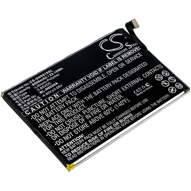 3.85V, 6000mAh, Li-Polymer Battery fits Gionee, M6s Plus, 23.1Wh