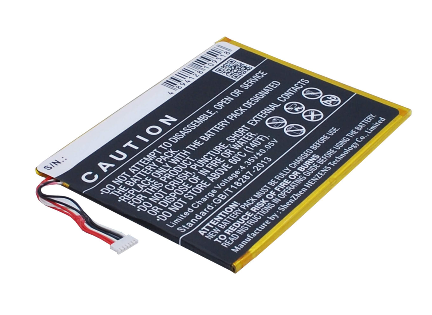 3.8V, 2800mAh, Li-Polymer Battery fits Alcatel, One Touch Pixi 7, Ot-9006w, 10.64Wh