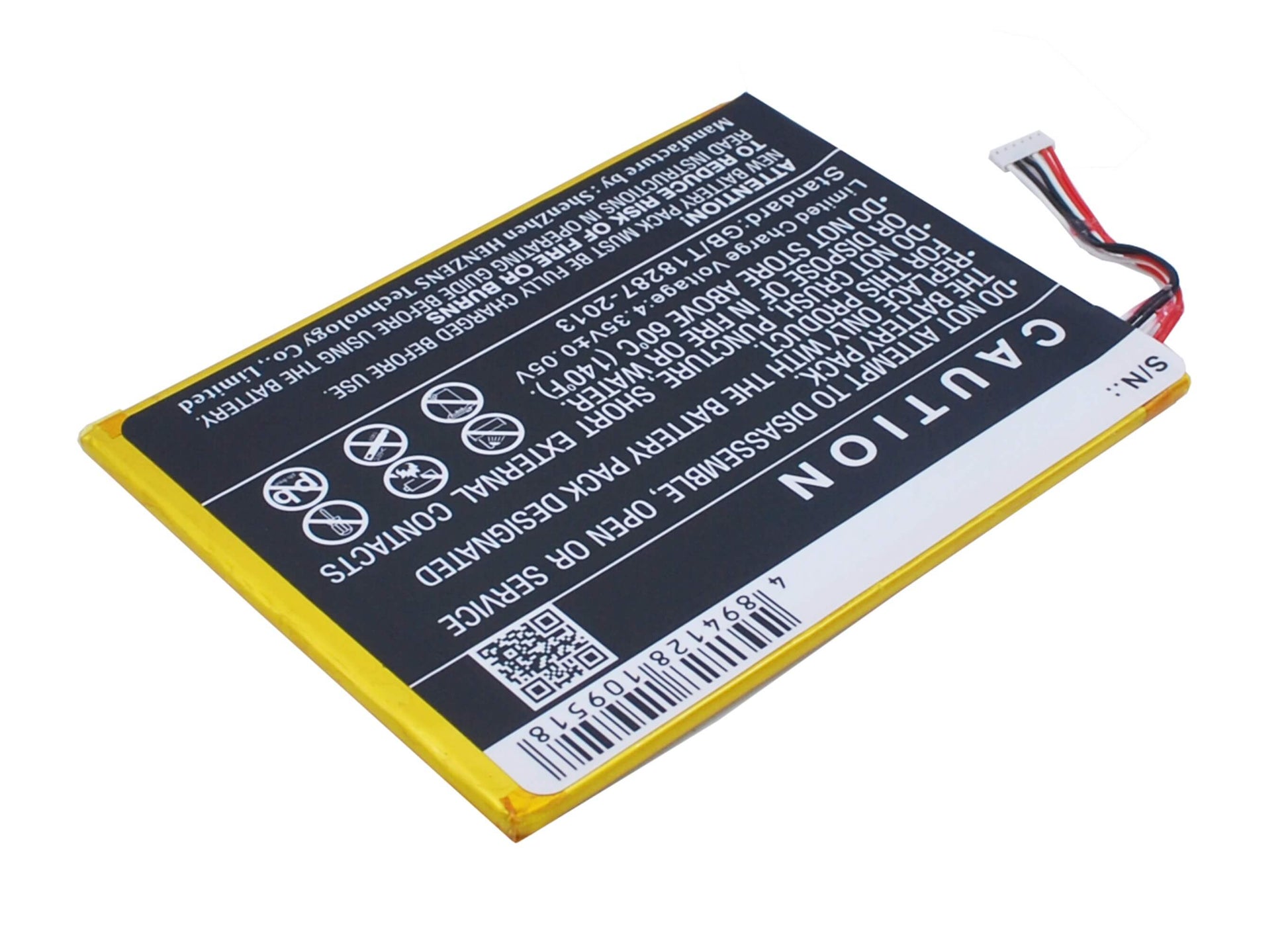 3.8V, 2800mAh, Li-Polymer Battery fits Alcatel, One Touch Pixi 7, Ot-9006w, 10.64Wh