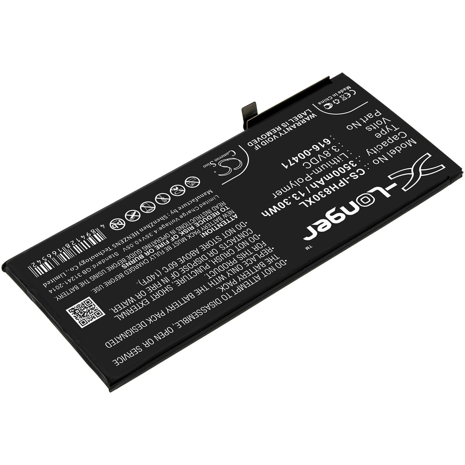 3.8V, 3500mAh, Li-Polymer Battery fits Apple, A1984, A2105, 13.3Wh
