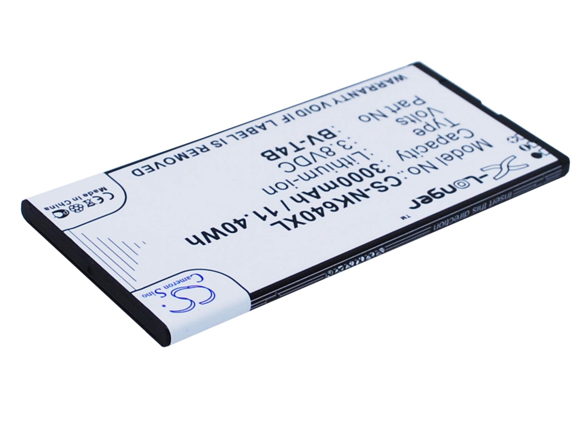 3.8V, 3000mAh, Li-Polymer Battery fits Microsoft, Lumia 640 Xl, Rm-1062, 11.4Wh
