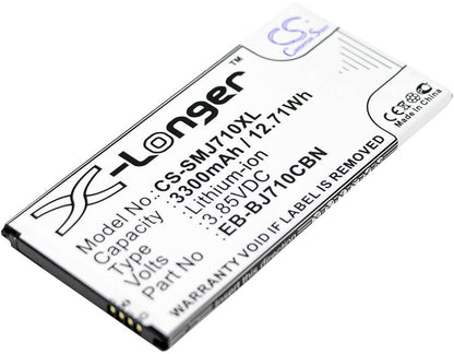 3.85V, 3300mAh, Li-ion Battery fits Samsung, Galaxy J7 2016, Galaxy J7 6 Duos Td-lte, 12.705Wh