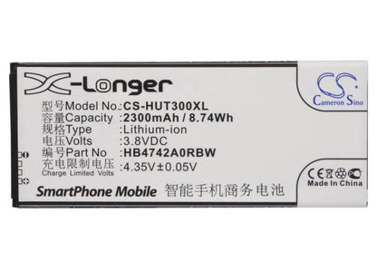 3.8V, 2300mAh, Li-ion Battery fits Para, Orange Yumo G740, 8.74Wh