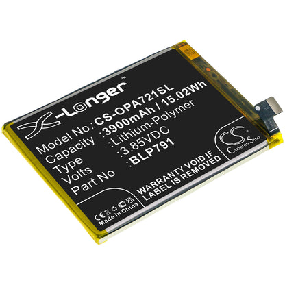 3.85V, 3900mAh, Li-Polymer Battery fits Oppo, A72 5g 2020, A73 5g 2020, 15.015Wh