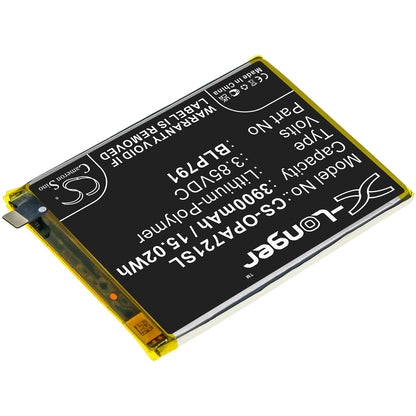 3.85V, 3900mAh, Li-Polymer Battery fits Oppo, A72 5g 2020, A73 5g 2020, 15.015Wh