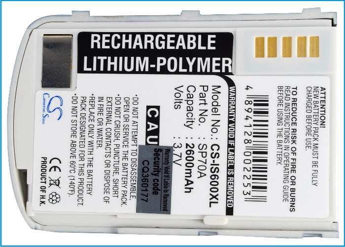 3.7V, 2400mAh, Li-Polymer Battery fits Cyberbank, Poz X301, 8.88Wh