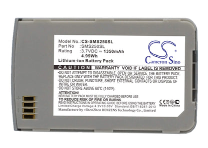 3.7V, 1350mAh, Li-ion Battery fits Samsung, Sch-s250, Sgh-s250, 4.995Wh