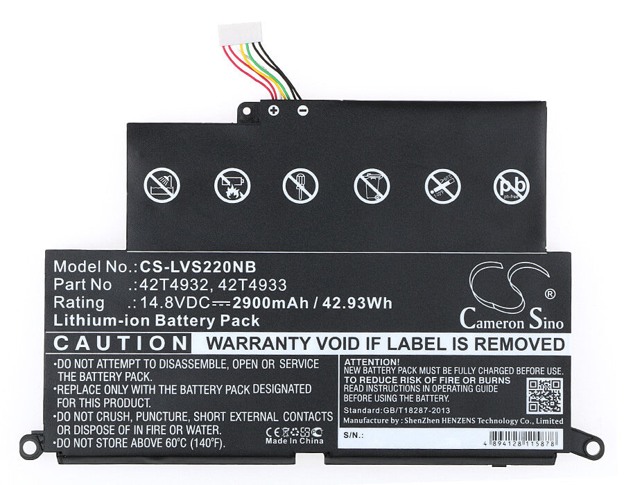 14.8V, 2900mAh, Li-ion Battery fits Lenovo, Thinkpad Edge E220s, Thinkpad Edge E420s, 42.92Wh