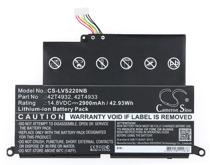 14.8V, 2900mAh, Li-ion Battery fits Lenovo, Thinkpad Edge E220s, Thinkpad Edge E420s, 42.92Wh