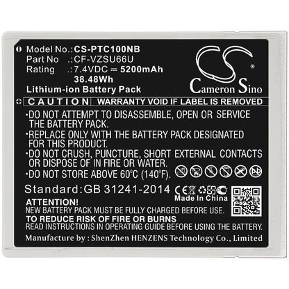 7.4V, 5200mAh, Li-ion Battery fits Panasonic, Cf-c1ad06gde, Cf-c1at01gge, 38.48Wh
