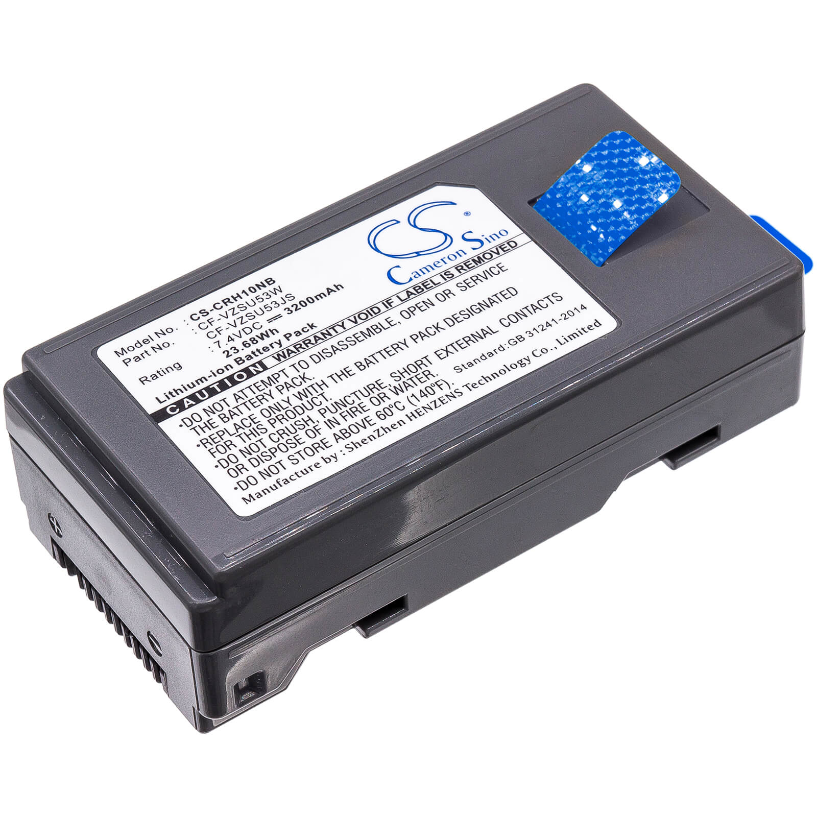 7.4V, 3200mAh, Li-ion Battery fits Panasonic, Cf-h1, Cf-u1, 23.68Wh