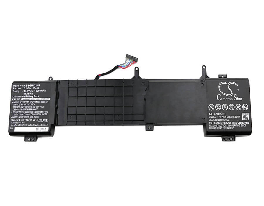 14.8V, 6200mAh, Li-ion Battery fits Dell, Alienware 17 R2, Alienware 17 R3, 91.76Wh