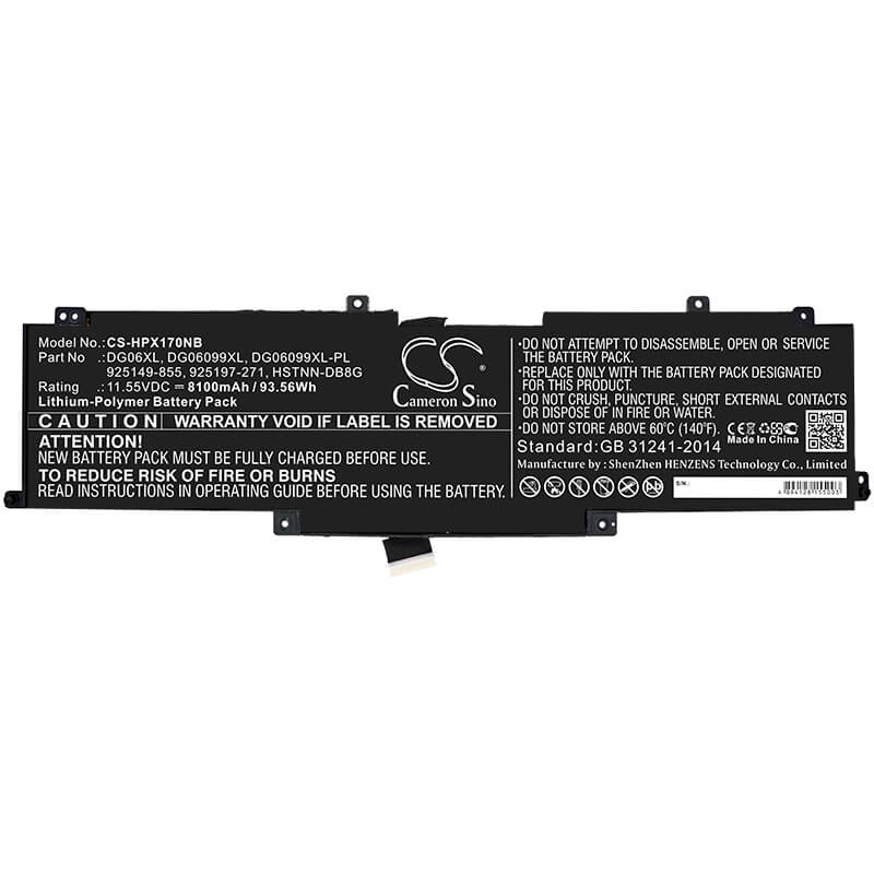 11.55V, 8100mAh, Li-Polymer Battery fits Hp, Omen X 17, Omen X 17 Ap010nr, 93.555Wh