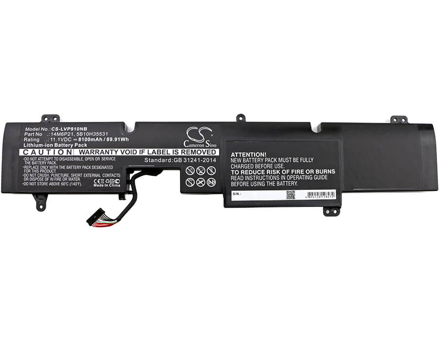 11.1V, 8100mAh, Li-ion Battery fits Lenovo, Ideapad Y900, Ideapad Y900 17isk, 89.91Wh