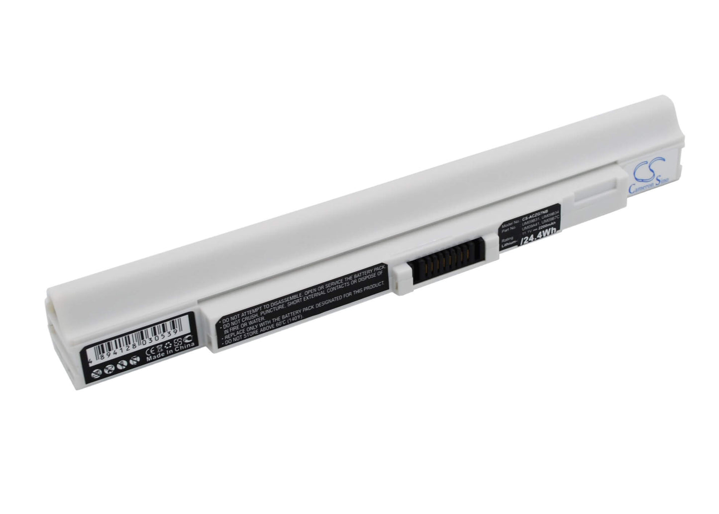 White, 11.1V, 2200mAh, Li-ion Battery fits Acer, Aspire One 531, Aspire One 751, 24.42Wh