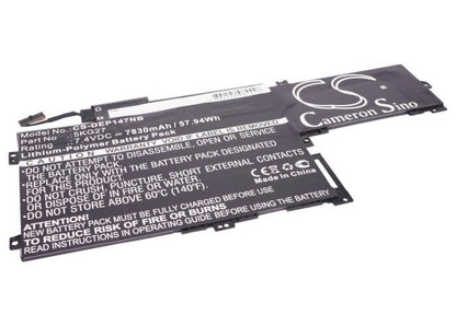 7.4V, 7830mAh, Li-Polymer Battery fits Dell, Inspiron 14 7000, Inspiron 14-7437, 57.942Wh