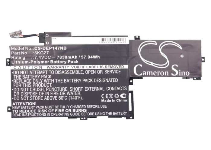 7.4V, 7830mAh, Li-Polymer Battery fits Dell, Inspiron 14 7000, Inspiron 14-7437, 57.942Wh