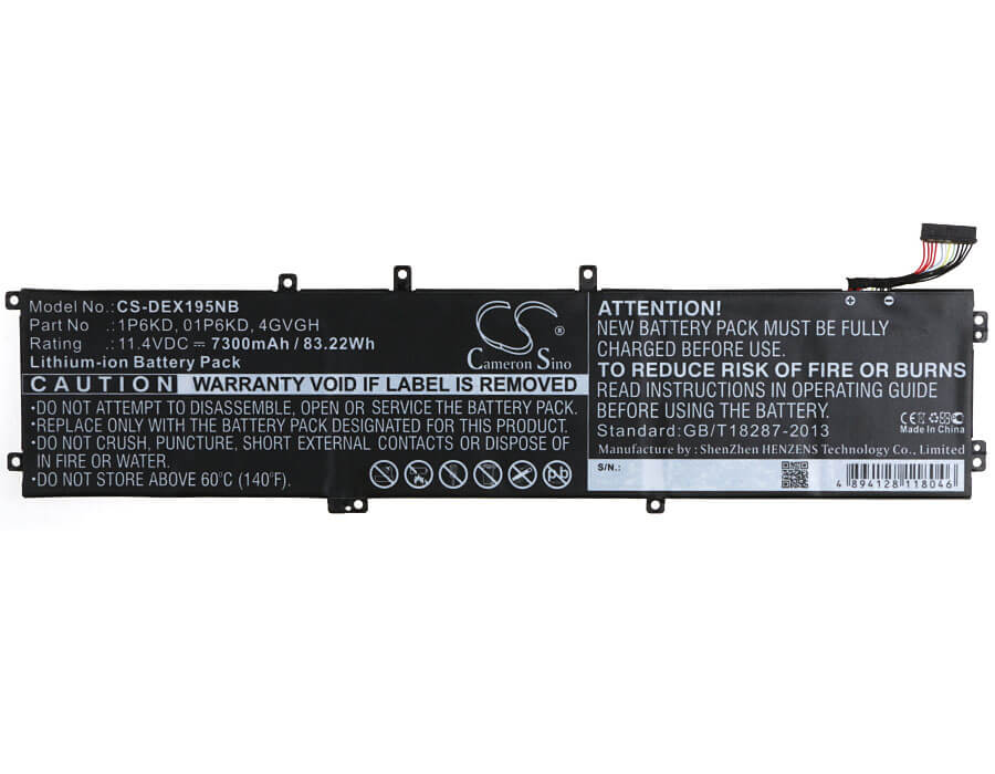 11.4V, 7300mAh, Li-ion Battery fits Dell, Precision 5510, Xps 15 9530, 83.22Wh