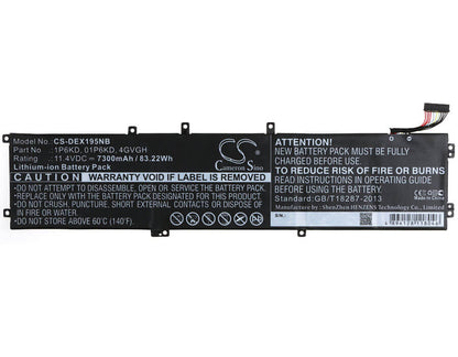11.4V, 7300mAh, Li-ion Battery fits Dell, Precision 5510, Xps 15 9530, 83.22Wh