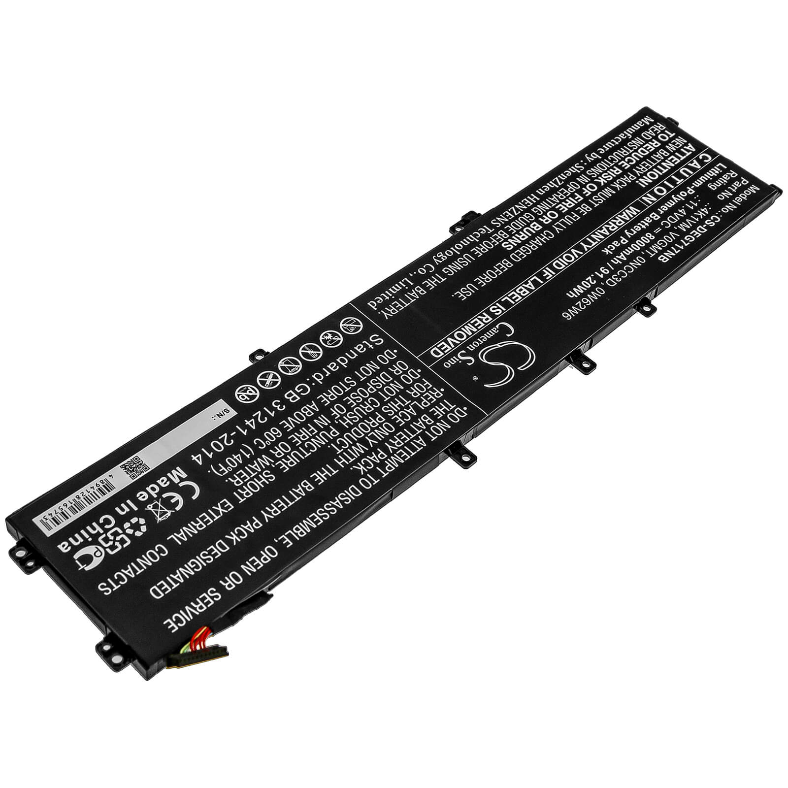 11.4V, 8000mAh, Li-Polymer Battery fits Dell, G7 17 7700, 91.2Wh