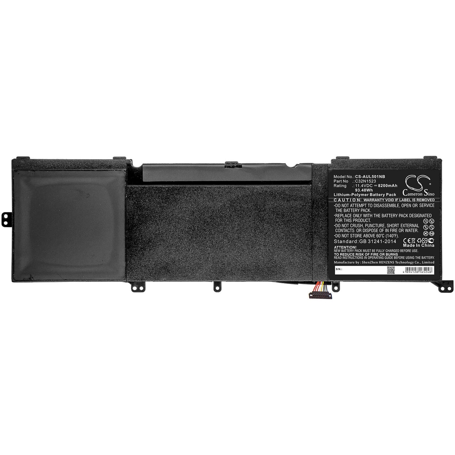 11.4V, 8200mAh, Li-Polymer Battery fits Asus, N501l, Ux501vw-f1020, 93.48Wh