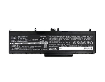 11.4V, 7300mAh, Li-ion Battery fits Dell, Latitude E5570, Precision 3510, 83.22Wh
