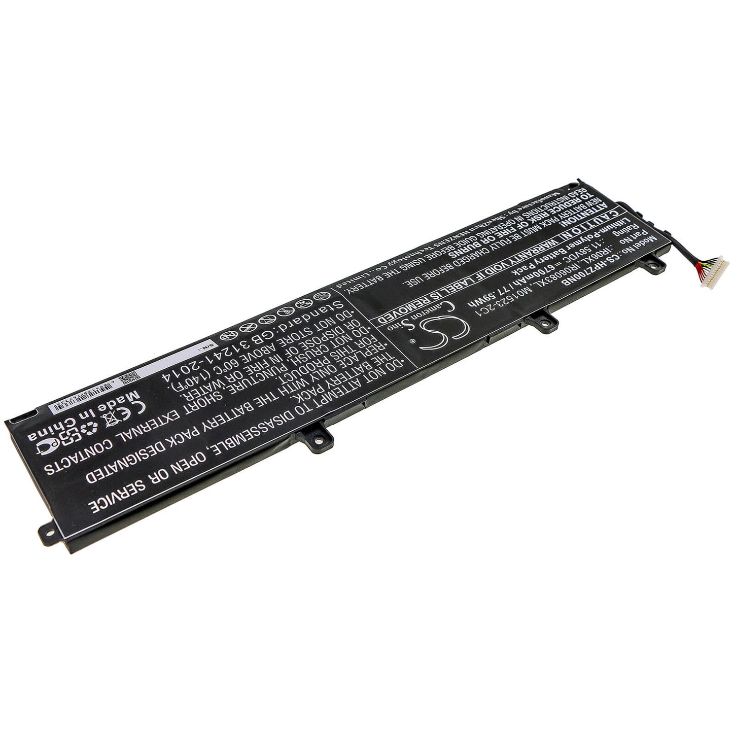 11.58V, 6700mAh, Li-Polymer Battery fits Hp, Zbook Power G7, 77.586Wh
