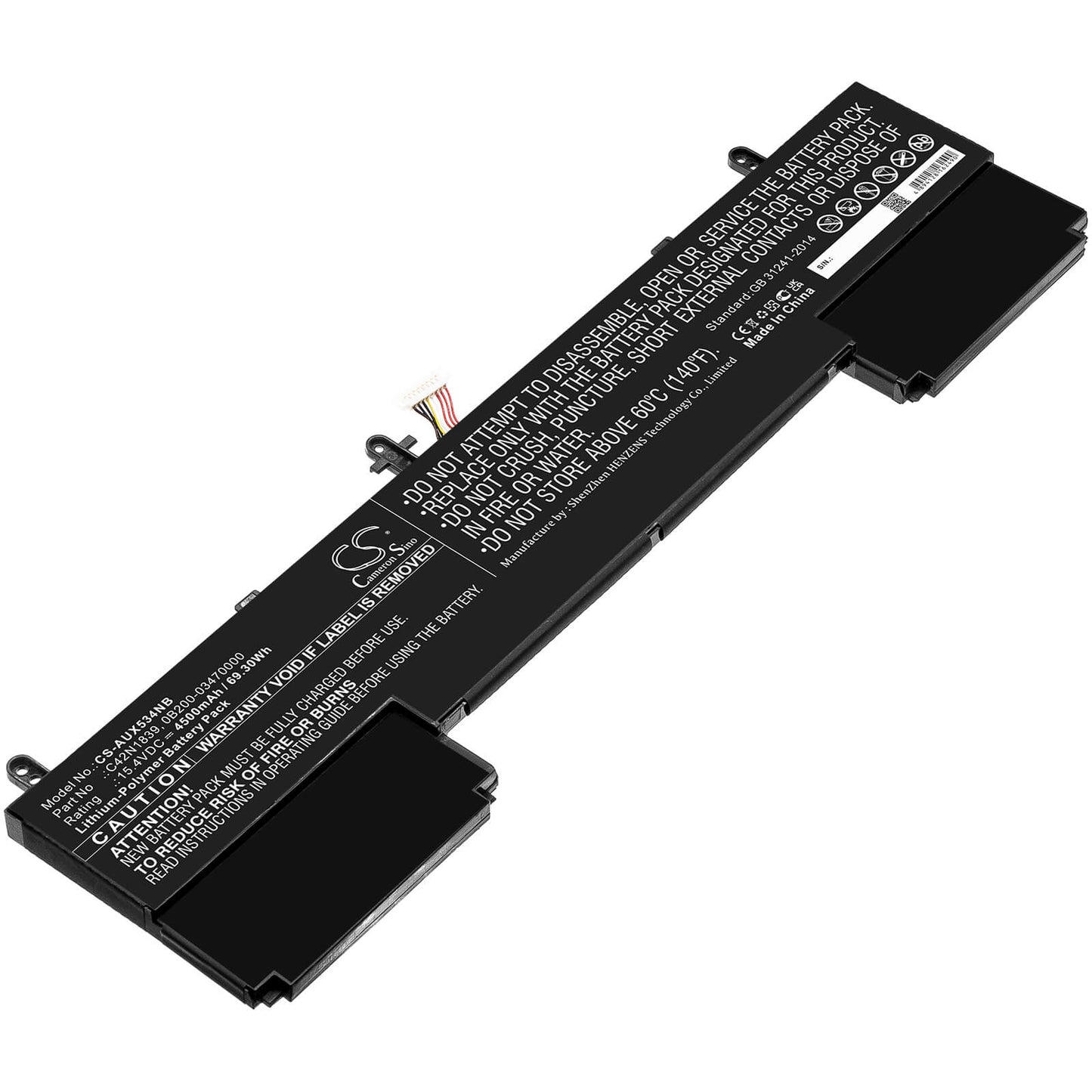 15.4V, 4500mAh, Li-Polymer Battery fits Asus, Ux534fa, Ux534ft, 69.3Wh