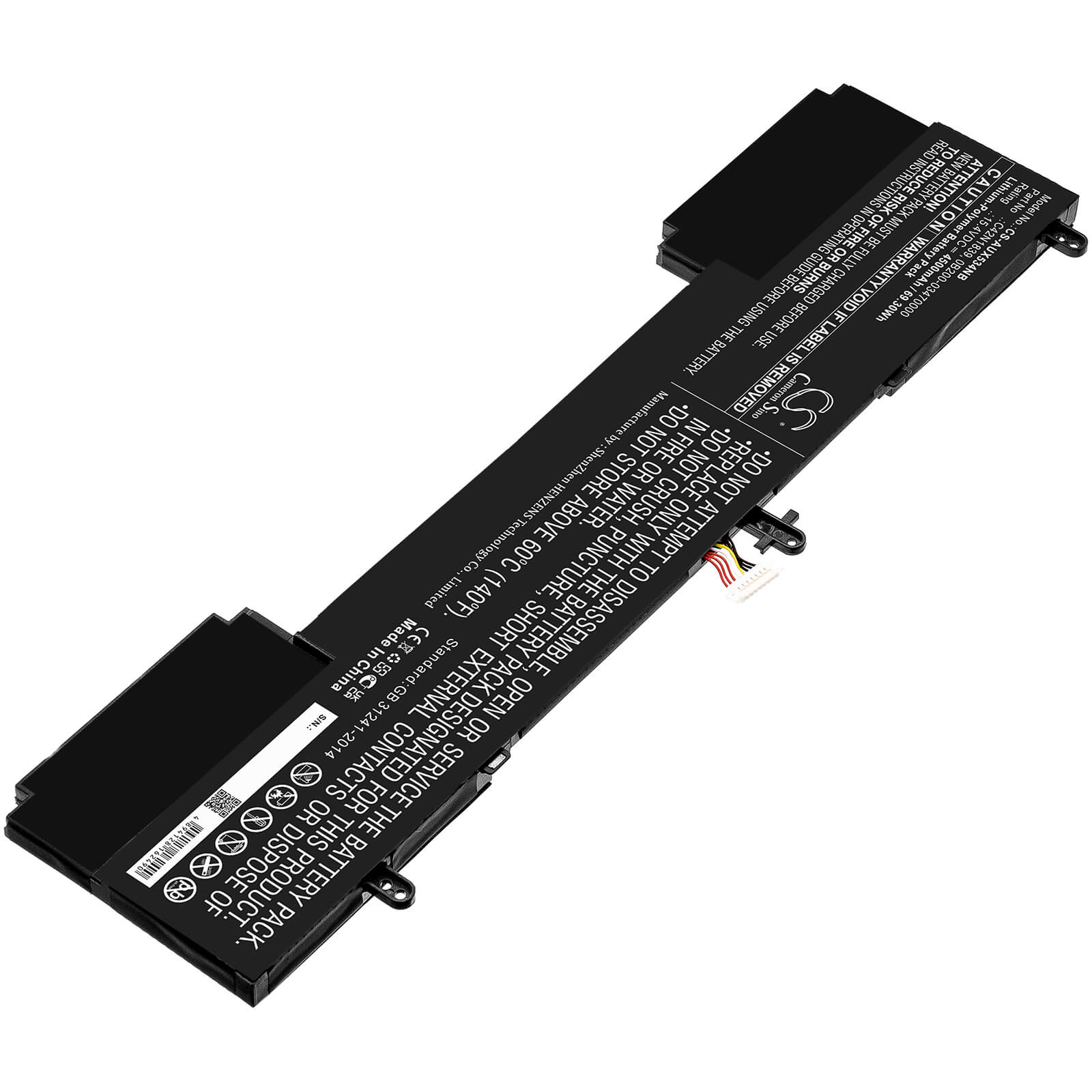 15.4V, 4500mAh, Li-Polymer Battery fits Asus, Ux534fa, Ux534ft, 69.3Wh