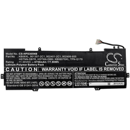 11.55V, 6750mAh, Li-Polymer Battery fits Hp, Spectre X360 15 Bl012dx, Spectre X360 15-b, 77.9625Wh