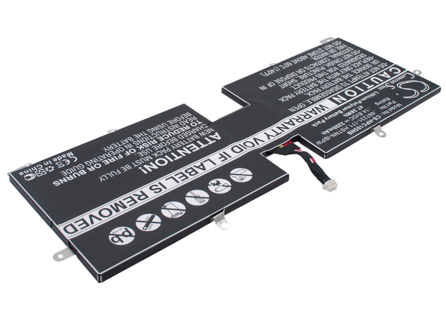 14.8V, 3200mAh, Li-Polymer Battery fits Hp, Spectre Xt Touchsmart 15-4000e, Spectre Xt Touchsmart 15-4000e, 47.36Wh