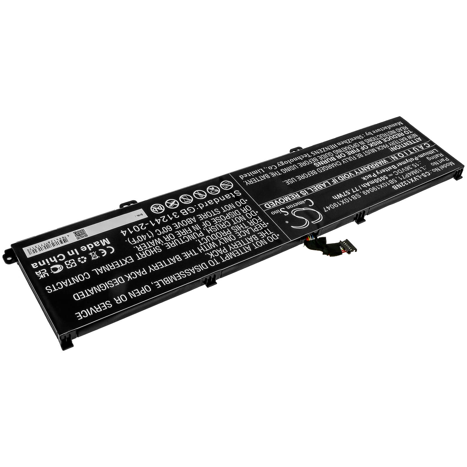 15.36V, 5050mAh, Li-Polymer Battery fits Lenovo, Thinkpad X1 Extreme Gen 3, Thinkpad X1 Extreme Gen 3 20tk, 77.568Wh
