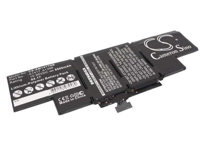 10.95V, 8600mAh, Li-Polymer Battery fits Apple, Macbook Pro Core I7 2.3 15" Re, Macbook Pro Core I7 2.4 15" Re, 94.17Wh
