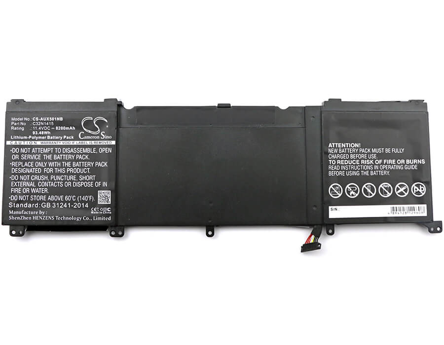 11.4V, 8200mAh, Li-Polymer Battery fits Asus, G501jw, G501jw-bhi7n12, 93.48Wh